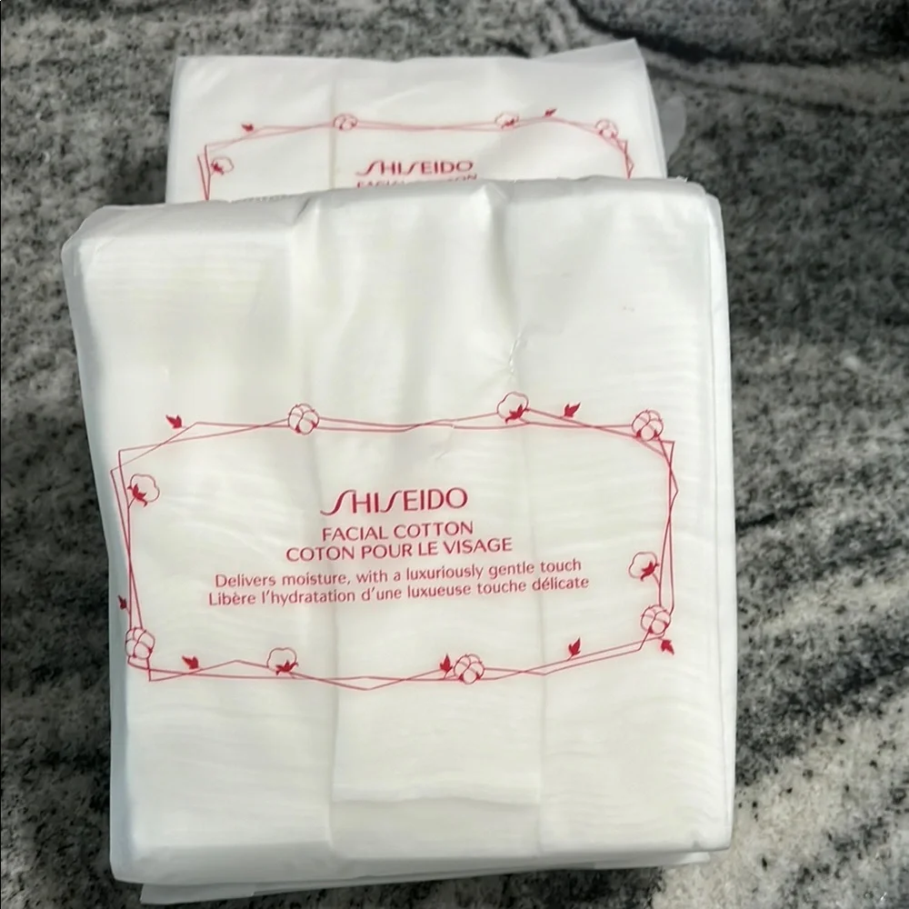 2-pack Shiseido Facial Cotton 165 Sheets per pack 100% Cotton NEW Sealed bundle